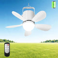 Ceiling Fan Light, Portable Battery Gazebo Fan with Remote Control & Fast Charging Cable, Rechargeable Wireless Camping Fan Outside, for Outoor Tent Porch Canopy Pergola RV Travel