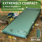Camping Sleeping Pad, Extra Thick 5 Inch Ultralight Sleeping Pad for Camping with Pillow Built-in Foot Pump Inflatable Sleeping Pads Compact for Camp Backpacking Hiking Traveling