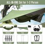 G4Free Large Camping Hammock with Mosquito Net and Rain Fly- 2 Person Portable Hammock with Bug Net and Tent Tarp for Outdoor Hiking Camping Backpacking Travel