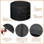 SheeChung Fire Pit Cover Round 33" Dx30 H for Globe fire Ball,Waterproof Heavy Duty 600D Wood Fire Globe Fire Pit Cover for Outdoor fire with BBQ Grill Globe Large Round Pit