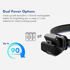 WUBEN H4 LED Headlamp Rechargeable, 800 Lumens Super Bright Head lamp, IP68 Waterproof headlamp with Motion Sensor, Headlight Flashlight 10 Modes with Red Light, for Camping Fishing& Hiking Gear