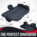 VaygWay Inflatable Car Air Mattress – Air Bed w/Pump Kit –Back Seat – Camping Vacation Blow up Bed Cushion - Sleeping Pad w/ 2 Pillows (Inflatable Car Mattress, Neck Pillow, Ear Plugs, Eye Shields)