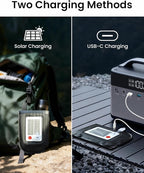 Solar Camping Lantern - Inflatable LED Lamp, USB Rechargeable, 4 Lighting Modes, IP66 Waterproof - Portable Collapsible Tent Light for Hiking, Survival Kits, Hurricane & Power Outage (Black)