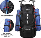 Hiking Backpack Camping Light Travel Backpack for Men Women with Shoe Compartment Rain Cover Can Hang Water Bag Green Blue Black Optional for Hiking Camping Traveling 60L Capacity