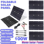 100W Solar Panel Kit with 4000W/6000W DC 12V to AC 220V/110V Inverter and 50A Controller, Complete Solar System for Home and Outdoor Power Generation(500W,12v-110v)