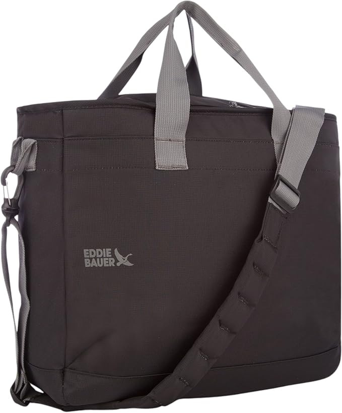 Eddie Bauer Cooler Tote Bag | Insulated | Vacation | Travel | Camping | Tailgate | Beach | Picnic | Festival | Shoulder Carry | Top Handle - Black