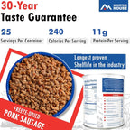 Mountain House Freeze-Dried Pork Sausage #10 Can – 150 Total Servings (6 Cans, 25 Servings Each) – Fully Cooked, Ready-to-Eat Emergency Canned Food Supply – High-Protein Survival Meat for Camping, Hiking & Long-Term Food Storage – 30-Year Taste Guarant...