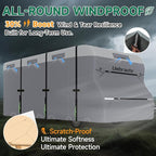 Umbrauto Class C RV Cover Fits 29-32’ Class C Motorhome Camper Cover, Upgraded Heavy Duty 7 Layers Top Windproof Breathable RV Cover with 3Pcs Extra Straps, Adhesive Repair Patches, 6 Gutter Covers