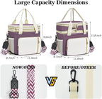 LOKASS Lunch Box & Lunch Bag for Women Men Double Deck, Large Insulated Adult Lunch Box Leakproof Lunchbox Cooler Bag for Work Picnic Beach,（Dark Pink 16L）