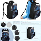 Ystardream Cool Wolf Backpack for Boys Backpack With Lunch Box 1St Grade Kindergarten School Bag for Boys Primary Student Book Bag with Pencil Case Teens Back Packs Satchel for Travel Daypack