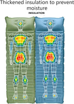 Camping Sleeping Pad Inflatable Mattress, Compact-Portable Lightweight Mat with Built-in Foot Mattress Twin Size Double with Pillow Built-in