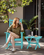 SERWALL Folding Outdoor Side Table Set of 2, Portable Adirondack Side Table, Aruba