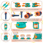 Kids Camping Set Pop Up Play Tent & Space Projector Flashlight- Outdoor Campfire Toy for Toddlers Kids - Pretend Play Camp Gear Tools for Birthday Christmas