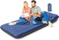 FAQIUQI Camping Sleeping Pads，Extra Thick 5 Inch Inflatable Sleeping Mat with Pillow Built-in Pump，Oversized Mattress Super Portable Backpacking Sleeping Pad (Blue)