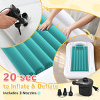 Inflatable Toddler Travel Bed - Portable Toddler Kids Travel Bed with Safety Sides Complete Kids Air Mattress Set with High-Speed Pump, Ideal for Vacation Camping and Sleepover (60 Inches)