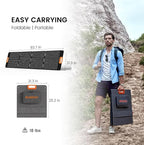 Portable Solar Panel 200 Watt Foldable 200W Solar Cell Solar Charger for Power Station, Waterproof w/Adjustable Kickstand XT60 Anderson DC 8mm Connector for Camping, Off Grid Living