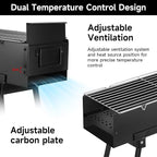 WILLBBQ Charcoal Grills Commercial Quality Portable Hibachi BBQ Lamb Skewer Folded Camping Barbecue Grill for Backyard Outdoor Cooking Use (31.5x7.2x5.2 inch), BLACK