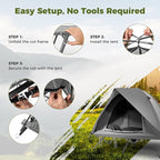 GYMAX 2-Person Tent Cot, 3 in 1 Folding Off-Ground Cot Bed Combo with Portable Wheeled Bag, Waterproof Rainfly, 2 Mesh Doors & Skylight Roof for Hiking, Backpacking, Outdoor