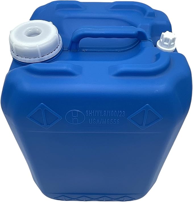 5 Gallon Stackable Emergency Water Storage Container | Beverage Dispenser | Carboy | Jerrican | 70MM Cap with 3/4" punchout for Spigot | 1 Pack | 1 Spigot | 1 Cap Wrench | 5 Gallon Capacity