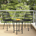 Patio Chairs 2 pcs Black ,Coffee Chair,Study Chair,Camping Chair,Barbecue Chairs,Bistro Chair,Lawn Chairs,Balcony Chairs,for Outdoor,Fire Pit,Deck,Lawn,Outside,Garden,18.9"x24.4"x33.1" PE Rattan