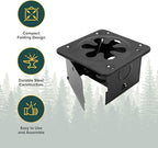 Coghlan’s Portable Folding Camp Stove – Compact, Lightweight Steel Cooking Stove for Camping, Backpacking, Hiking, or Emergency Use – Uses Canned Heat or Fuel Tablets, Black