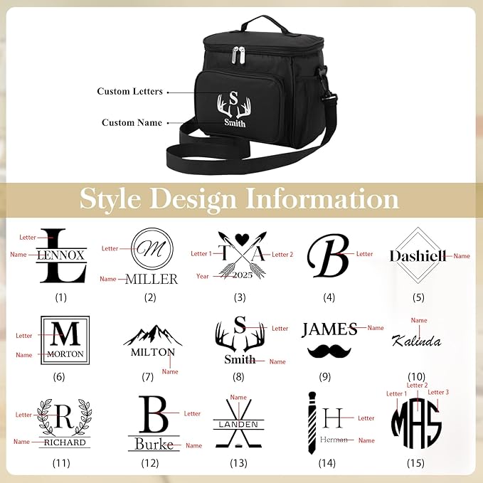 Personalized Insulated Cooler Bag, Custom Name Portable Insulated Camping Bag Suitable for Picnic Beach Hiking Travel