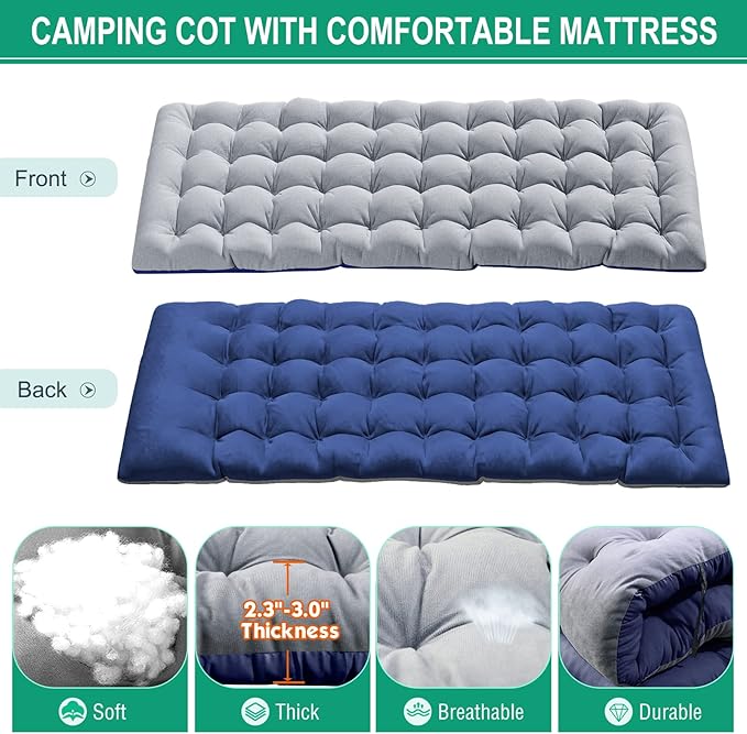 NAIZEA Folding Camping Cots,Adjustable 4-Gear Sleeping Cots for Adults,Foldable Cot Bed, Folding Chaise Lounge Chair,Portable Reclining Chair for Beach Lawn Camping Pool,Sunbathing Chairs