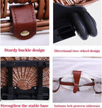 Outdoor Camping Picnic Basket Hand Lever Type Multi-Function Rattan Basket with Rollers Insulation Tableware Storage Box for Outdoor Picnic