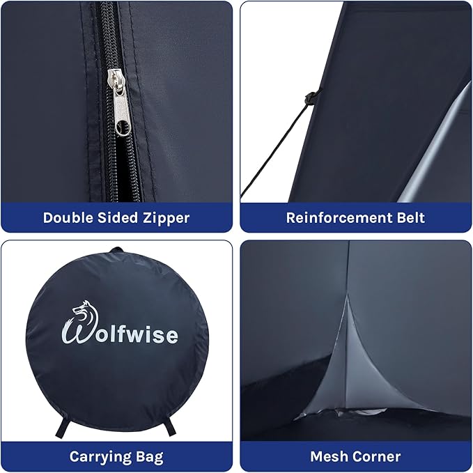 WolfWise Pop Up Changing Tent for Beach, Camping Portable Shower Tents, Outdoor Privacy Bathroom, Change Dressing Clothes Tent Pop Up Instant for Camp, Toilet, 6.2ft/6.6ft/6.9ft High