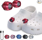 RAHAN Shoe Lights for Shoes,2 PCS Shoe Headlights,Light Up Charm Accessories for Kids Adults Shoe, Hands-Free Night Light, Camping Lights，IP65 Waterproof Light, Red