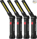 Coquimbo Tool Gifts for Men Him, Rechargeable LED Work Lights Grill Light with Magnetic Base 5 Modes 360° Rotate Mens Gifts for Dad Husband Grandpa Boyfriend (4 Pack Black)