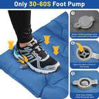 Camping Sleeping Pad, Extra Thick 6 Inch Camping Mat with Pillow Built-in Foot Pump Ultralight Inflatable Sleeping Pads Compact for Hiking Backpacking Camping Traveling Tent, Portable Sleeping Mat