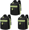 Gatycallaty First Aid Backpack - Medical Evacuation Bag - Red Emergency Lifeguard Bag for Ems Emt First Responders (Black, Pack of 3)