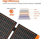 FlexSolar 60W Portable Solar Panels Chargers with PD3.0 USB-C,QC3.0 USB-A and DC Outputs Foldable IP67 Waterproof Power Emergency Camping for Small Power Station Generator,Phones, Power Banks, Tablets