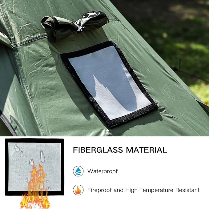 SoloWilder Stove Jack Kit for Tent Highly Flame-Retardant DIY Stove Jack for Hot Tent 9.5" x 9.5"