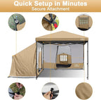 KAMPKEEPER 2 Person Canopy Side Tent, Camping Tent for 10x10 Canopies, Easy Up Cube Tents Gazebo Room with Mesh Window for Camping, Storage, Events(Canopy Not Included)