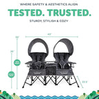 Baby Delight Go with Me Duo Deluxe Portable Chair | for Kids | Double Seat | Indoor and Outdoor | Grey