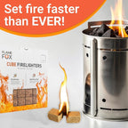 Flamefox Fire Cubes 160pcs - Quick Lighting Fire Starter for Fireplace, Wood Stove, BBQ, Camping - Easy Ignition, Long & Clean Burning, Weather Resistant Fire Lighter