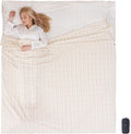 100% Cotton Sleeping Bag Liner with Full Length Zipper on 3 Sides; Single/Double Adult Sleep Sack for Travel & Camping, Multifunctional Travel Sheets (Unzipped 87”x87”) for Hotel, Lightweight