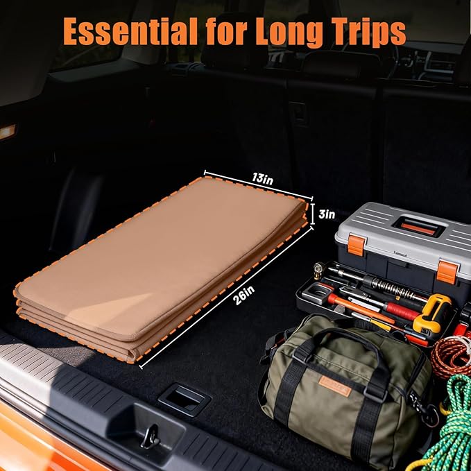 Car Bed Backseat for SUV, Car Camping Bed Platform | Folding Mattress, Eco-Friendly Flocking Portable Travel Platform, No-Inflation Foldable Backseat Mattress, Camping Essentials for Sleeping, Gray