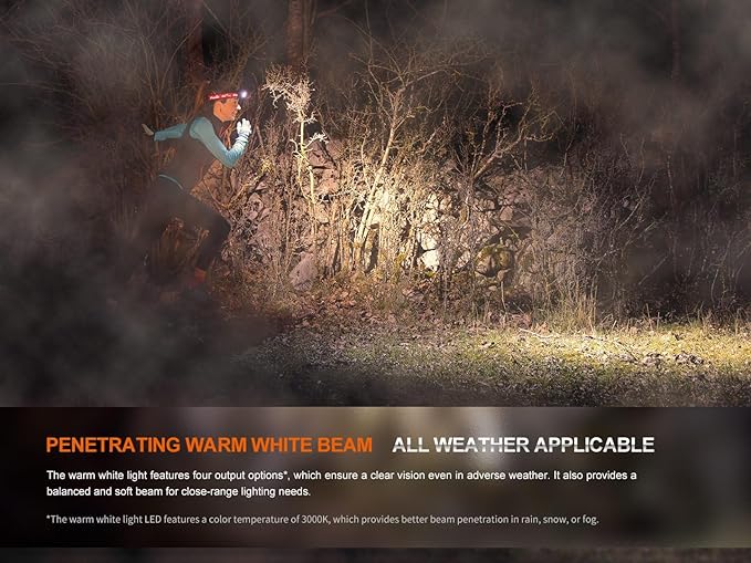 Fenix HM65R-T V2.0 Running Headlamp, 1600 Lumen White Light and Warm White Dual Beams, USB-C Rechargeable, Lightweight Long Runtime for Trail Running, with Organizer (Nebula)