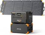 Pecron Portable Power Station F3000LFP with 3840Wh Extra Battery, 200W Solar Panel*2, 3072Wh Solar Camping Generator, 3600W Solar Generator for RV, Home Use, CPAP