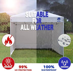 Instant Canopy Tent Sidewalls for 10x10 Pop Up Canopy Waterproof, 99% UV Protection, 3 Piece Sidewalls, Orange(3PCS Sidewall Only, Canopy Tent NOT Included)