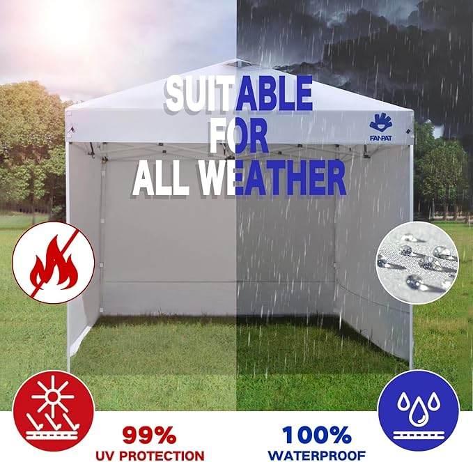 Instant Canopy Tent Sidewalls for 10x10 Pop Up Canopy Waterproof,99% UV Protection，3 Piece Sidewalls, Blue(3PCS Sidewall Only, Canopy Tent NOT Included)