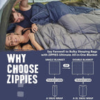 3M Thinsulate Insulation Puffy Camping Blanket for Cold Weather, Queen Size Warm Camping Quilt with Zipper, Waterproof Outdoor Sleeping Bag for Hammock, Cozy & Versatile Gift for Men and Women