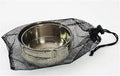 JSEIAJB Outdoor Camping 304 Stainless Steel Folding Bowl Portable Cookware Picnic Tableware 500Ml/700Ml Bowl with Folding Handle