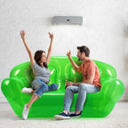 Kigley Inflatable Chair Blow Up Couches Transparent Inflatable Sofa Seat Yard Patio Portable Air Couch Furniture for Outdoor Indoor Camping Beach Room(Double Seat,Green)