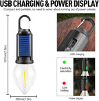 Solar Tent Camping Light Bulb Rechargeable Portable LED Camping Lantern3 Lighting Modes Tungsten Light Tent Lamp with Clip Hook for Camping, Hiking, Backpacking, Emergency Outage (T03)