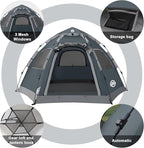 ADSMART Instant Tents for Camping 2/3/4/5 Person Tent Waterproof Easy Setup Sets Up Backpacking Tents with Carry Bag for Outdoor Hiking