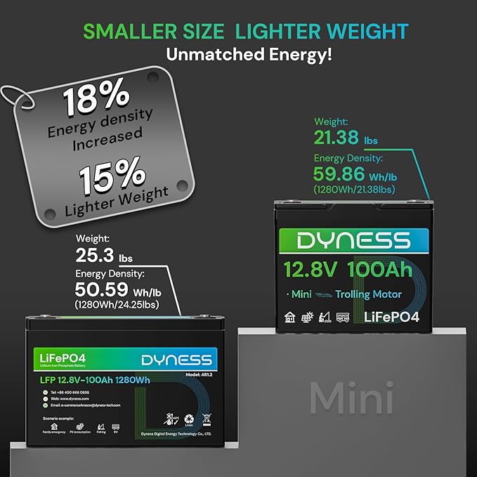 12V 100Ah Mini LiFePO4 Battery Group 24, 12.8V Lithium Battery with 100A BMS, Low-Temp Protection & 10 Years Lifespan for Trolling Motor, Marine, Boat, RVs, Solar Off-Grid, Golf Cart
